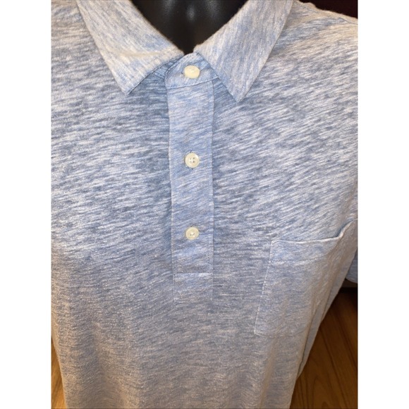 FAHERTY BRAND Mens Blue Short Sleeve Polo Shirt Size Large - Picture 3 of 6